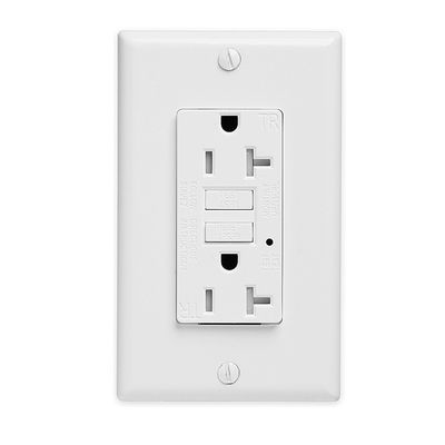 125V Rectangle 20Amp GFCI Electrical Outlet Indoor Wall Mount Plastic Receptacle Module