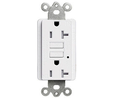 125V Rectangle 20Amp GFCI Electrical Outlet Indoor Wall Mount Plastic Receptacle Module