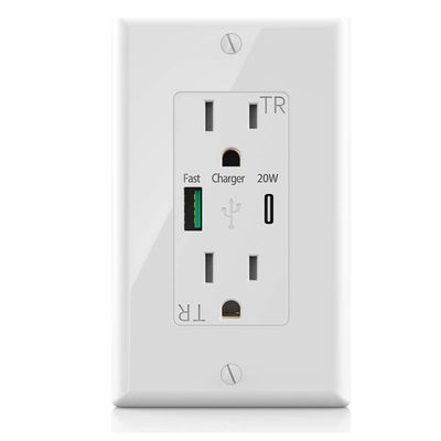 PD20W 15A 100-240V Fast Charging USB Wall Outlet Type C Socket Charger Module