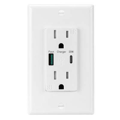 PD20W 15A 100-240V Fast Charging USB Wall Outlet Type C Socket Charger Module