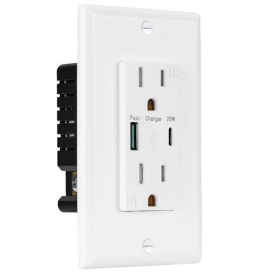 PD20W 15A 100-240V Fast Charging USB Wall Outlet Type C Socket Charger Module