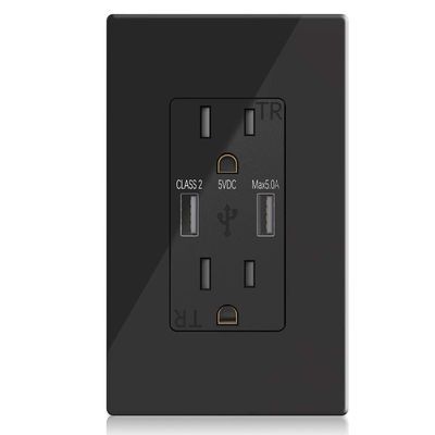 15A 120V Tamper Resistant Fast Charging USB Wall Outlet Mounted Socket Receptacle Module
