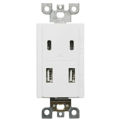 2 USB 2 Type C Public Area Charging Wall Outlet Convenient Socket Receptacle Module