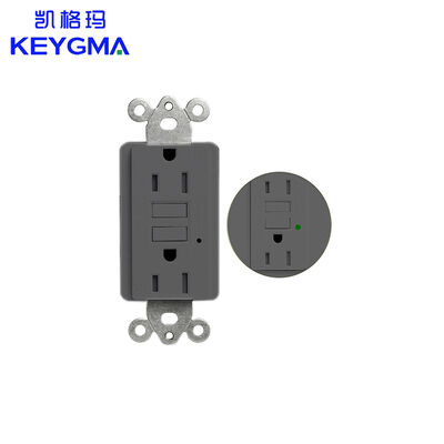 125V 15A Tamper Resistant GFCI Electrical Outlet Self-Test UL943 Standard Grounding Receptacle Unit