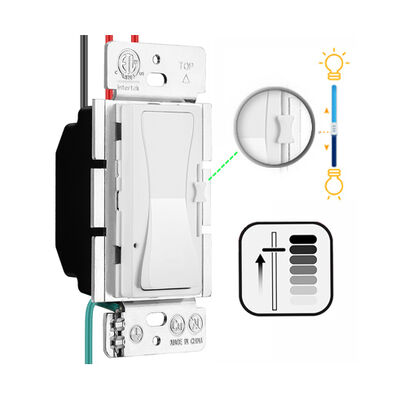 120V 15A LED Wall Light 3-Way Dimmer Switch Rocker Slide Dimmable Lamp Control