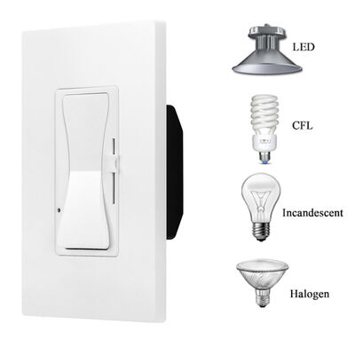 120V 15A LED Wall Light 3-Way Dimmer Switch Rocker Slide Dimmable Lamp Control