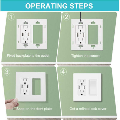 2 Screws Included Switch Wall Plate Compatible with US Version Socket Switch Accessory of Socket Electrical Component