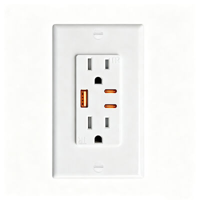 15A USB Wall Outlet PD20W Power Delivery Tamper-Resistant Duplex Receptacle USB-A Type-C Fast Charging