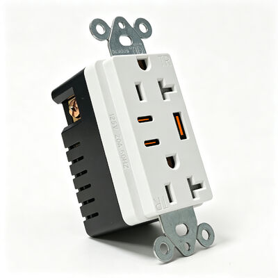 20A USB Wall Outlet PD20W Power Delivery Tamper-Resistant Duplex Receptacle Retail Charging Socket