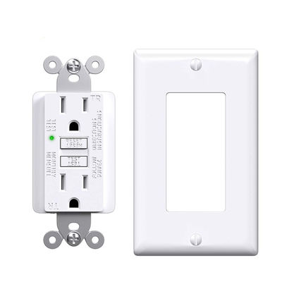 125V 60Hz Wall Mount GFCI Electrical Outlet Safety Self-Test Receptacle Module Unit