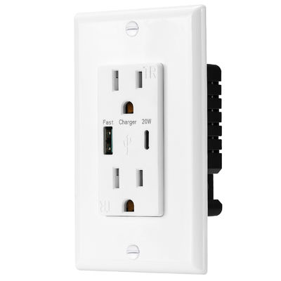 PD20W 15A 100-240V Fast Charging USB Wall Outlet Type C Socket Charger Module