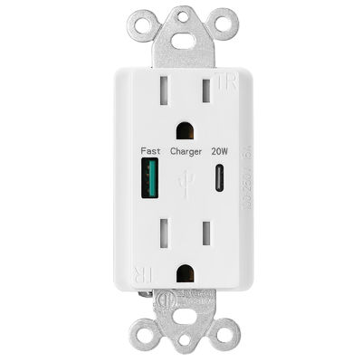 PD20W 15A 100-240V Fast Charging USB Wall Outlet Type C Socket Charger Module