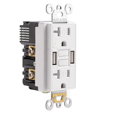 20A GFCI Electrical Outlet Tamper Resistant 5V 2.4A USB Receptacle Module Unit