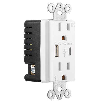 15A Tamper Resistant USB Type C Wall Outlet Charging Socket Receptacle Module Unit