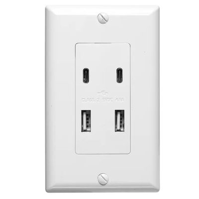 2 USB 2 Type C Public Area Charging Wall Outlet Convenient Socket Receptacle Module