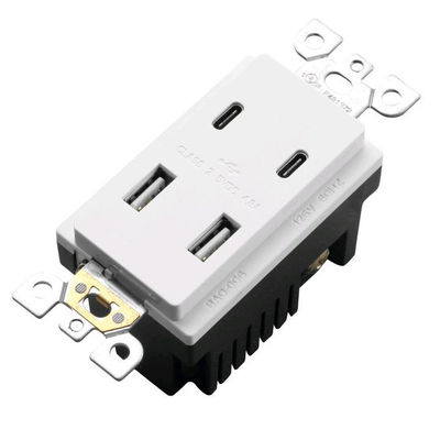 2 USB 2 Type C Public Area Charging Wall Outlet Convenient Socket Receptacle Module