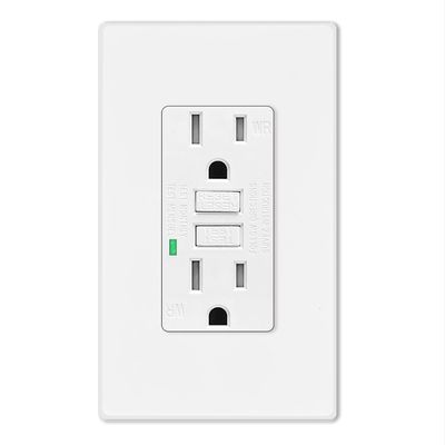 15A 125V 60Hz GFCI Electrical Outlet Safe Self-Grounding Wall Mounted Receptacle Unit