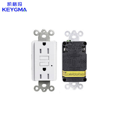 125V 15A Tamper Resistant GFCI Electrical Outlet Self-Test UL943 Standard Grounding Receptacle Unit