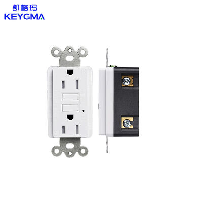 125V 15A Tamper Resistant GFCI Electrical Outlet Self-Test UL943 Standard Grounding Receptacle Unit