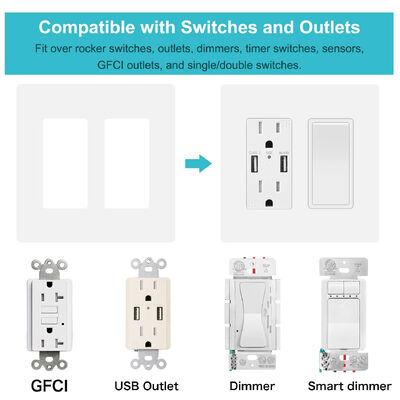 2 Screws Included Switch Wall Plate Compatible with US Version Socket Switch Accessory of Socket Electrical Component