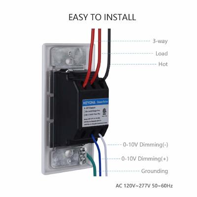 UL Listed 300W LED Dimmer Switch 0-10V Dimmer for Commercial Lighting with No Neutral Wire Required