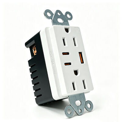 15A USB Wall Outlet PD20W Power Delivery Tamper-Resistant Duplex Receptacle Hotel Guest Room