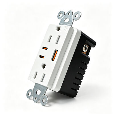 15A USB Wall Outlet PD20W Power Delivery Tamper-Resistant Duplex Receptacle Hotel Guest Room
