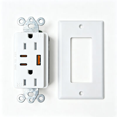15A USB Wall Outlet PD20W Power Delivery Tamper-Resistant Duplex Receptacle USB-A Type-C Fast Charging
