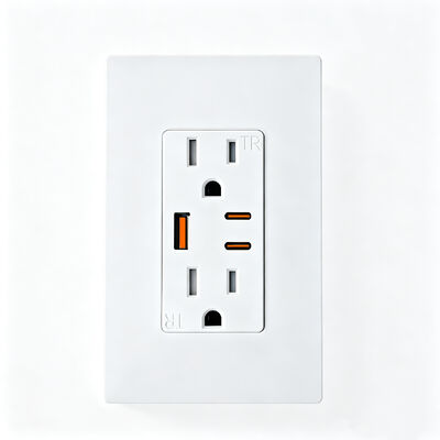 15A USB Wall Outlet PD20W Power Delivery Tamper-Resistant Duplex Receptacle USB-A Type-C Fast Charging