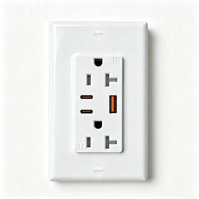 20A USB Wall Outlet PD20W Power Delivery Tamper-Resistant Duplex Receptacle Retail Charging Socket